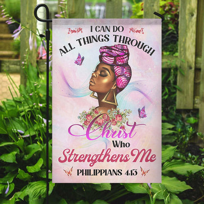 I Can Do All Things Through Christ Flag - Christian's Flag - Garden Decor - Garden Flag Stand - Christian Gift - Ciaocustom