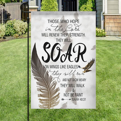 Those Who Hope In The Lord Flag - Christian's Flag - Garden Decor - Garden Flag Stand - Christian Gift - Ciaocustom