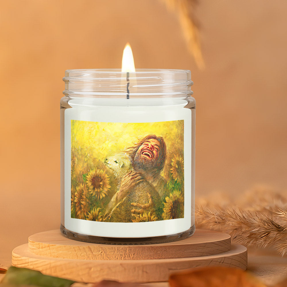 Jesus And Lamp - Sunflower -  Scented Soy Candle - Natural Candle - Soy Wax Candle 9oz - Ciaocustom