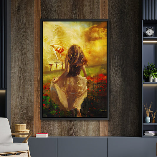 Jesus And Cross - Girl - Jesus Canvas Art - Jesus Poster - Jesus Canvas - Christian Gift - Ciaocustom