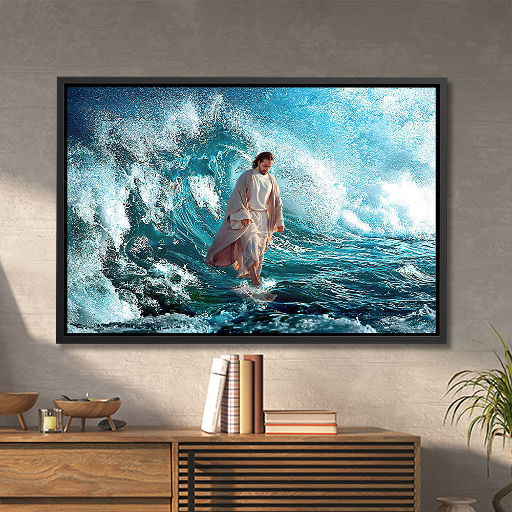 Jesus Walks On The Sea - Jesus Poster - Wall Art - Jesus Canvas - Christian Gift - Ciaocustom