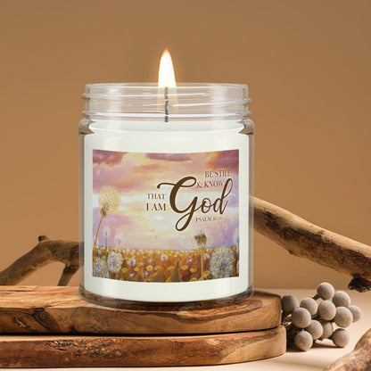 Be Still & Know That I Am God - Bible Verse Candles - Natural Candle - Soy Wax Candle 9oz - Ciaocustom