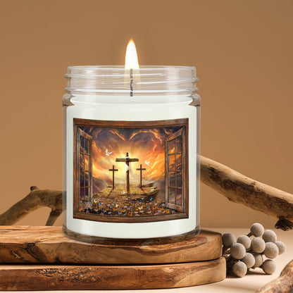 Path To Heaven - The Three Crosses - Bible Verse Candles - Natural Candle - Soy Wax Candle 9oz - Ciaocustom