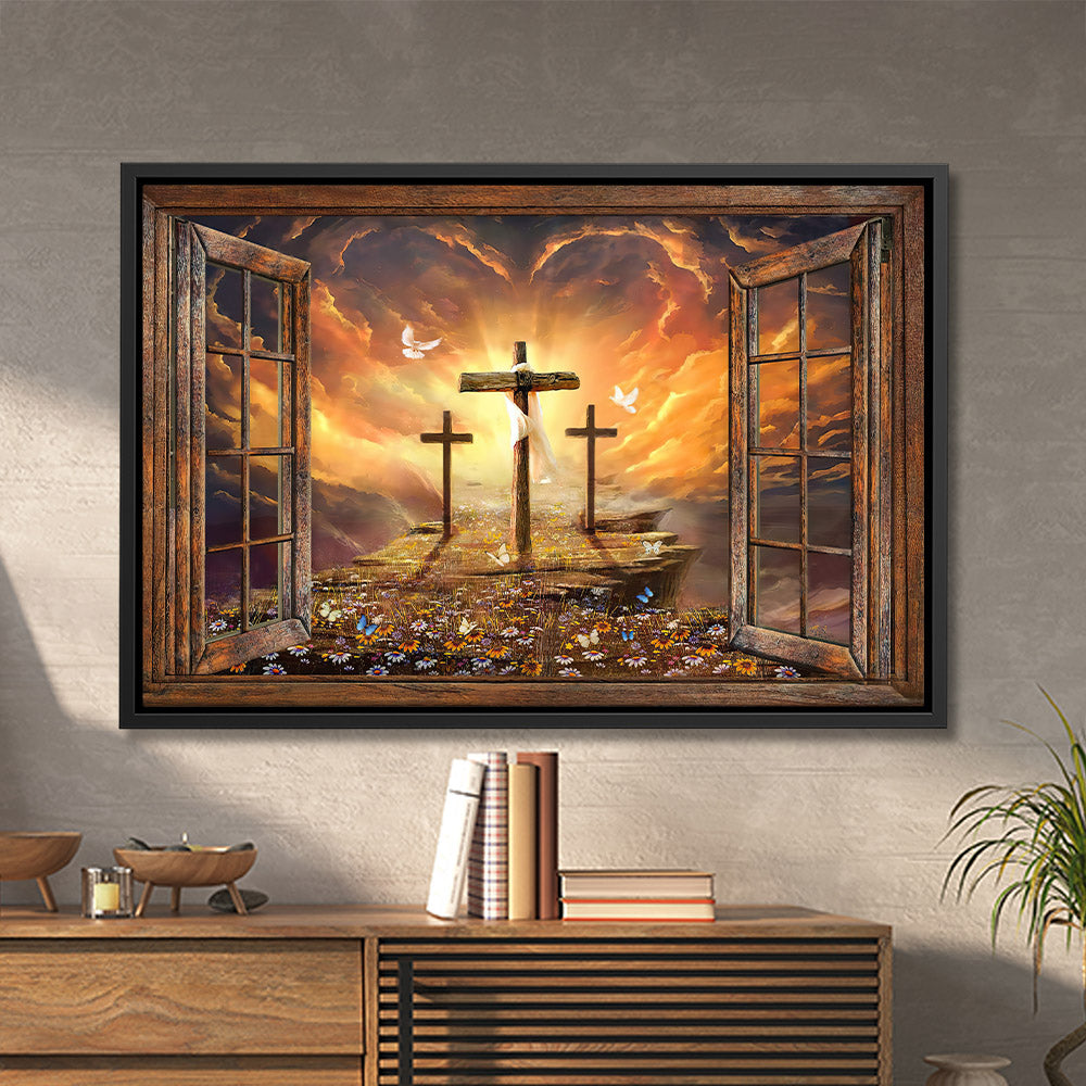 Path To Heaven - The Three Crosses - Jesus Poster - Wall Art - Jesus Canvas - Christian Gift - Ciaocustom