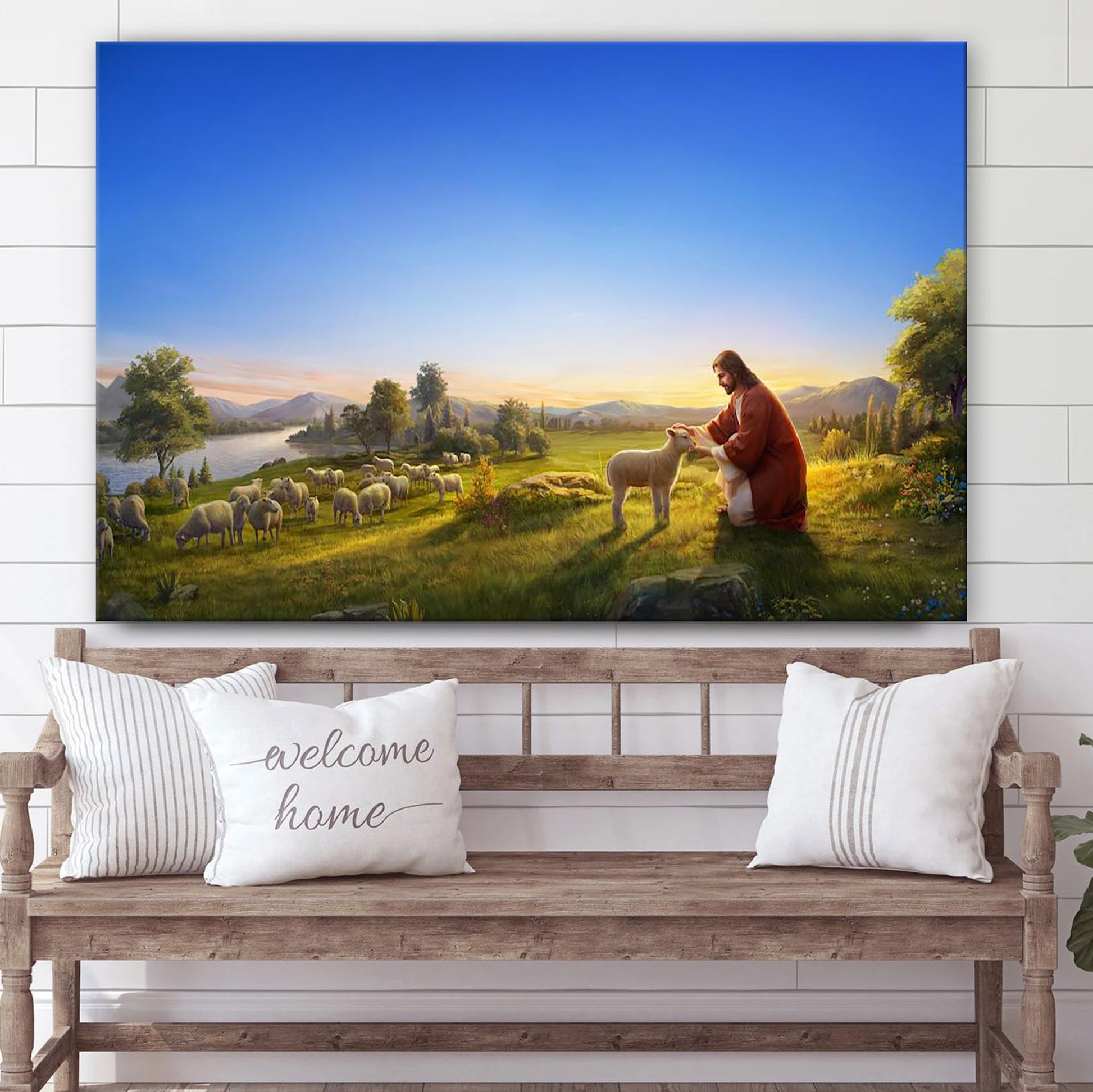 Parable Of The Lost Sheep - Jesus Canvas Wall Art - Christian Wall Art