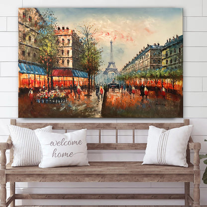 Paris Cityscape Painting Canvas Wall Art - Canvas Wall Decor - Home Decor Living Room
