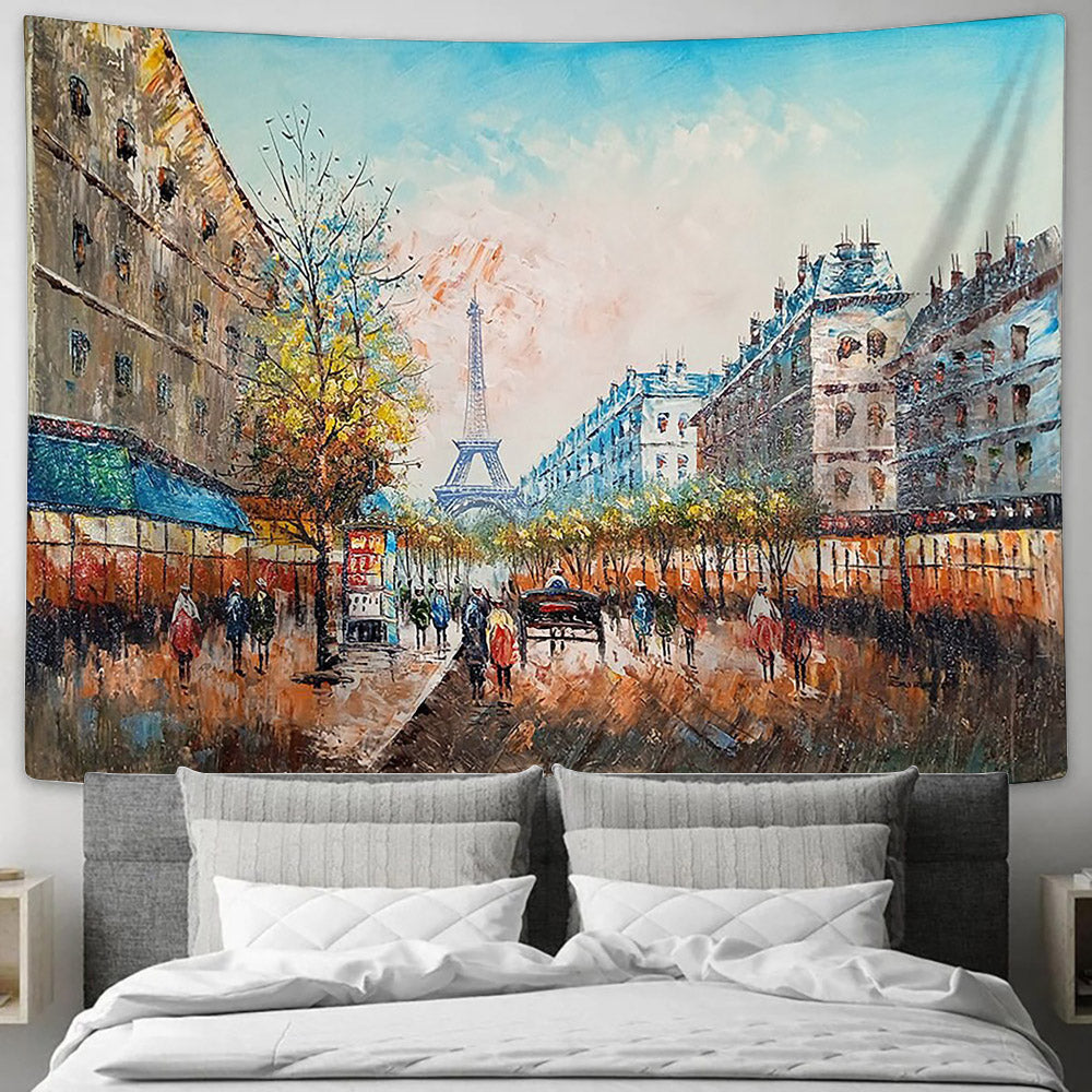Paris Oil Painting Tapestry - Tapestry Wall Decor - Home Decor Living Room
