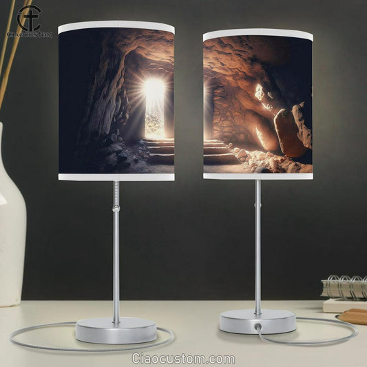 Passage Ancient Sacred Tomb Cave Table Lamp Pictures - Faith Art - Christian Table Lamp For Bedroom Decor