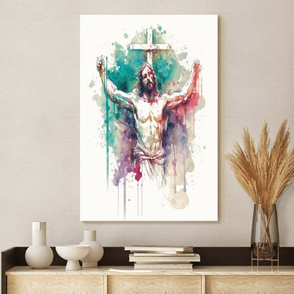 Passion Of The Christ In Watercolor - Canvas Pictures - Jesus Canvas Art - Christian Wall Art