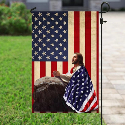 Patriotic Christian American House Flag - Christian Garden Flags - Outdoor Religious Flags