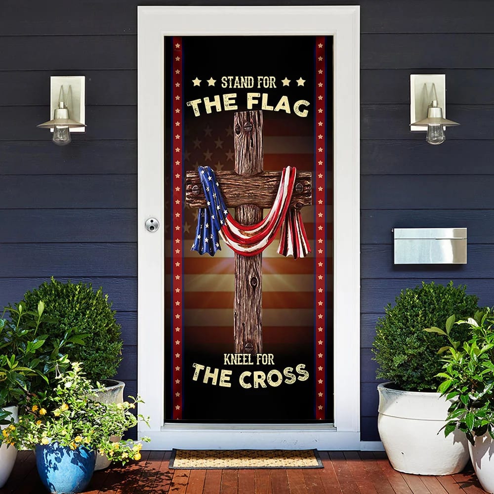 Patriotic Christian Door Cover - Religious Door Decorations - Christian Home Decor