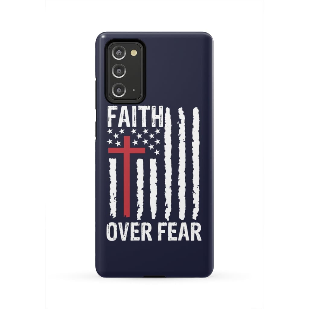 Patriotic Christian Phone Cases Faith Over Fear American Flag Phone Case - Inspirational Bible Scripture iPhone Cases