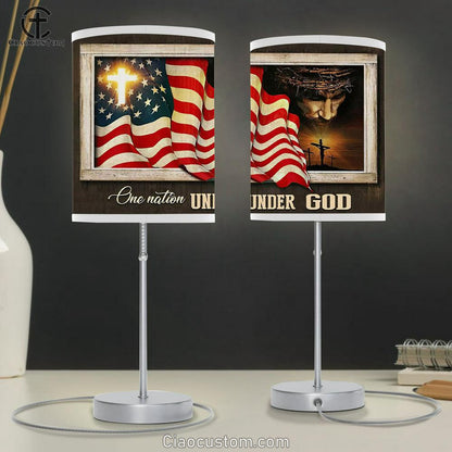 Patriotism Christian - One Nation Under God Table Lamp For Bedroom - Christian Room Decor