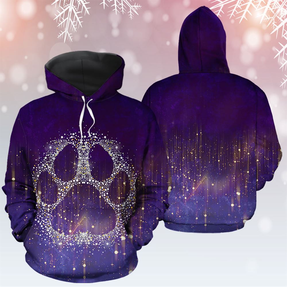 Paw Snowflake All Over Print 3D Hoodie For Men And Women, Best Gift For Dog lovers, Best Outfit Christmas