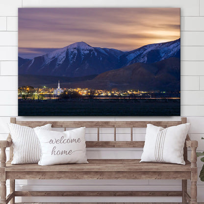 Payson Temple Mountain View Canvas Wall Art - Jesus Christ Picture - Canvas Christian Wall Art