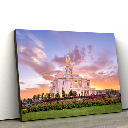 Payson Utah Temple Lasting Luster Canvas Wall Art - Jesus Christ Picture - Canvas Christian Wall Art