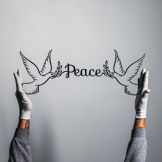 Metal Peace Sign - Peace Doves - Peace Wall Decor - Metal Peace Sign Wall Decor - Peace Sign Outdoor Wall Art - Metal Wall Art for Indoor - Ciaocustom