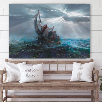 Peace Be Still Canvas Wall Art - Jesus Picture - Christian Wall Decor