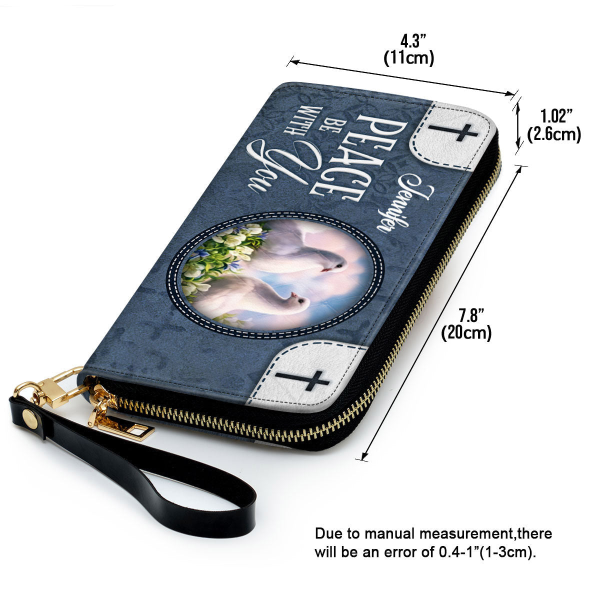 Peace Be With You Awesome Clutch Purse For Women - Personalized Name - Christian Gifts For Women