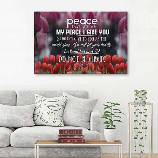 Peace I Leave With You John 1427 Bible Verse Wall Art Canvas - Religious Wall Decor