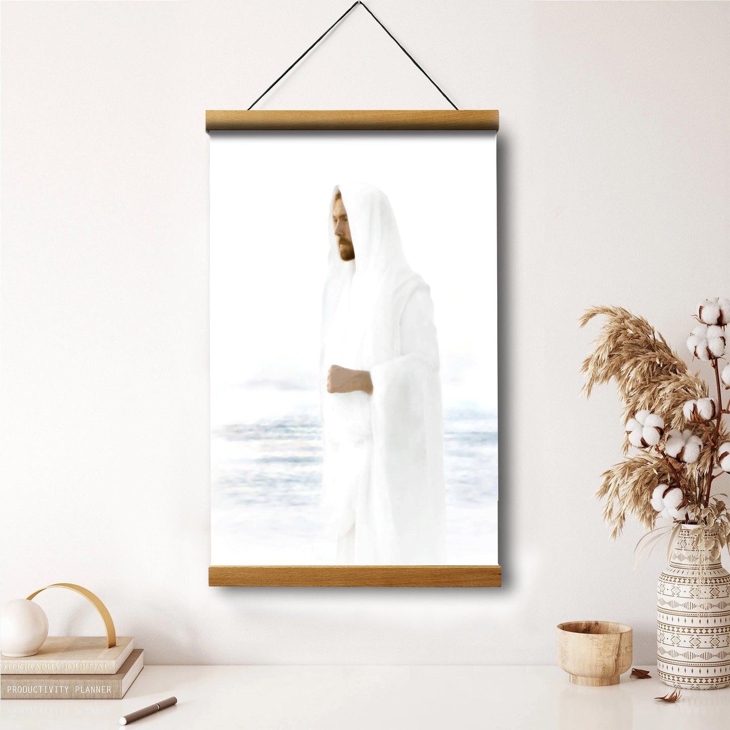 Peace In Christ Hanging Canvas Wall Art - Jesus Picture - Jesus Portrait Canvas - Religious Canvas