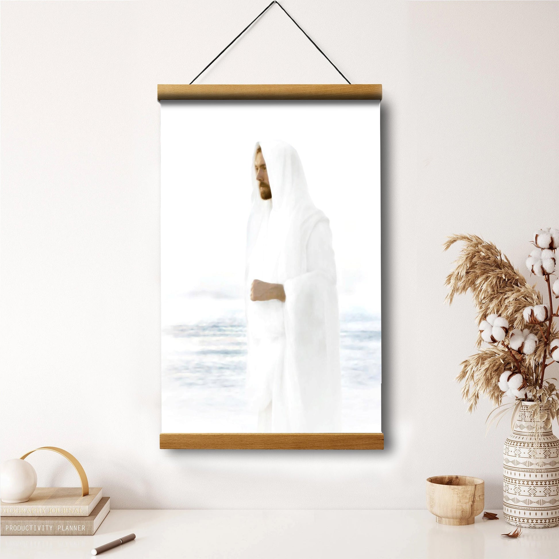 Peace In Christ Hanging Canvas Wall Art - Jesus Picture - Jesus Portrait Canvas - Religious Canvas