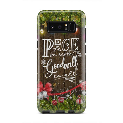 Peace On Earth Goodwill To All Christmas Phone Case - Inspirational Bible Scripture iPhone Cases