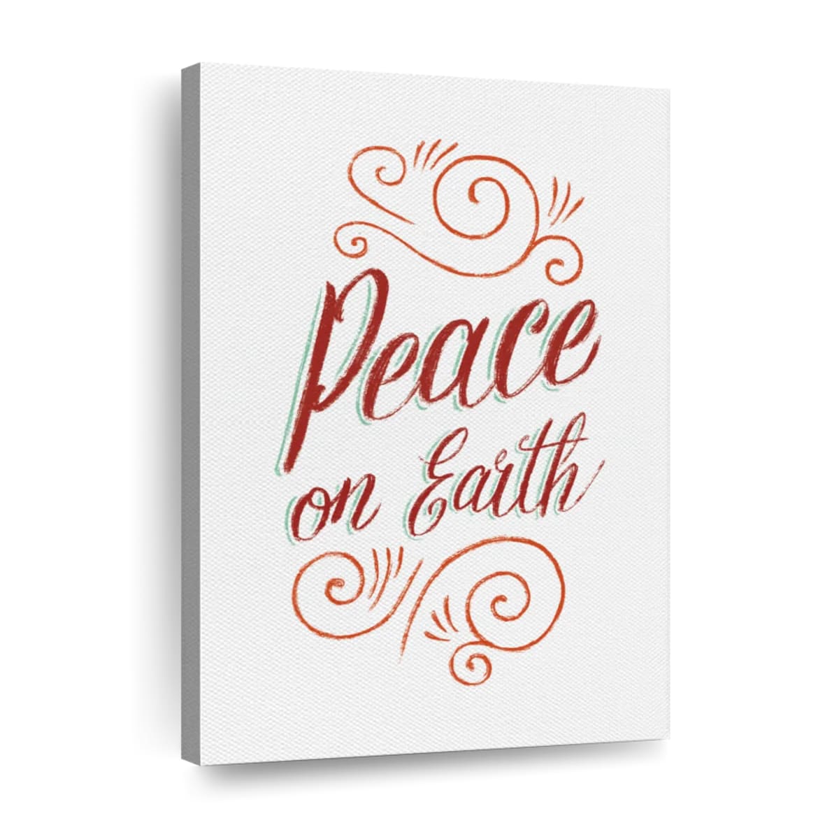 Peace On Earth Script Wall Art Canvas - Canvas Religious Wall Art - Christian Wall Decor Living Room