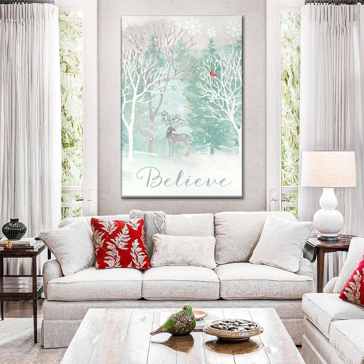 Peace On Earth Silver I Wall Art Canvas - Canvas Religious Wall Art - Christian Wall Decor Living Room