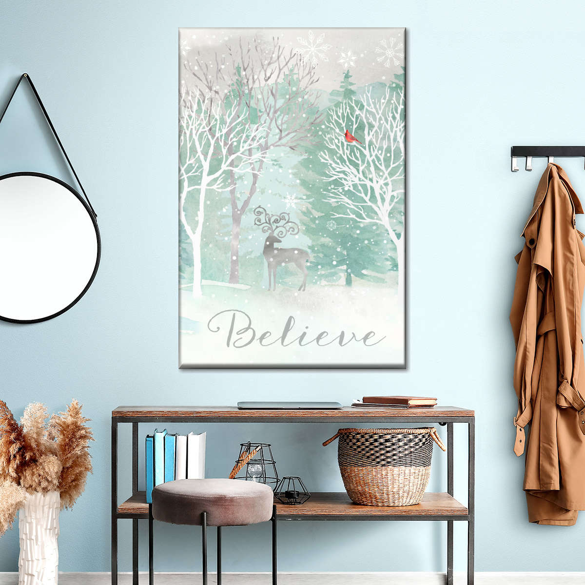 Peace On Earth Silver I Wall Art Canvas - Canvas Religious Wall Art - Christian Wall Decor Living Room