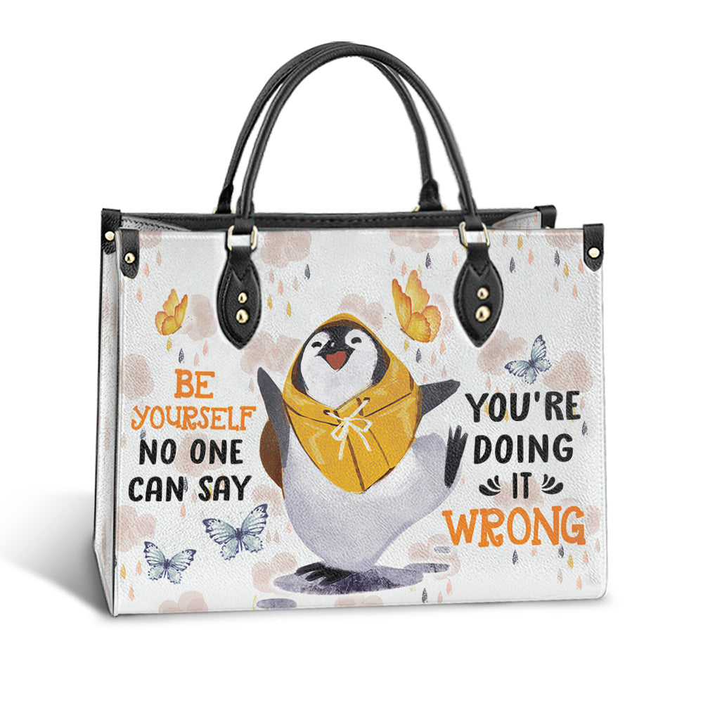 Penguin Be Yourself Leather Bag - Best Gifts For Penguin Lovers - Women's Pu Leather Bag