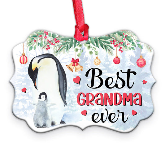 Penguin Best Grandma Ever Metal Ornament - Christmas Ornament - Christmas Gift