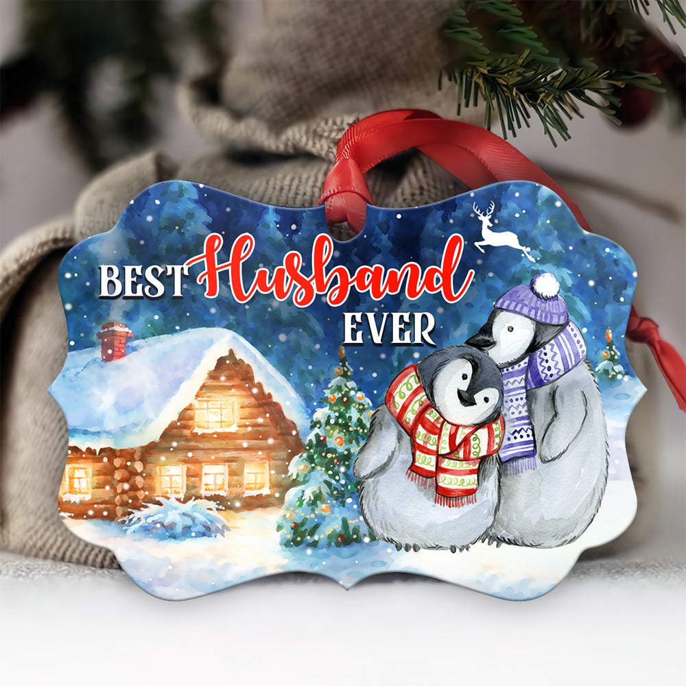 Penguin Best Husband Ever Metal Ornament - Christmas Ornament - Christmas Gift