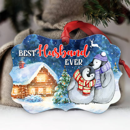 Penguin Best Husband Ever Metal Ornament - Christmas Ornament - Christmas Gift