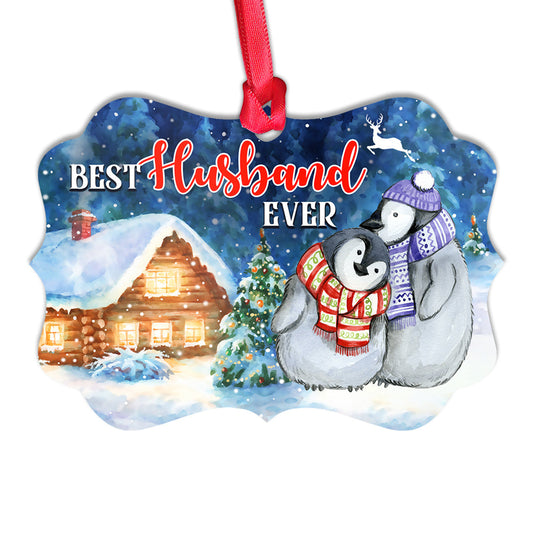 Penguin Best Husband Ever Metal Ornament - Christmas Ornament - Christmas Gift