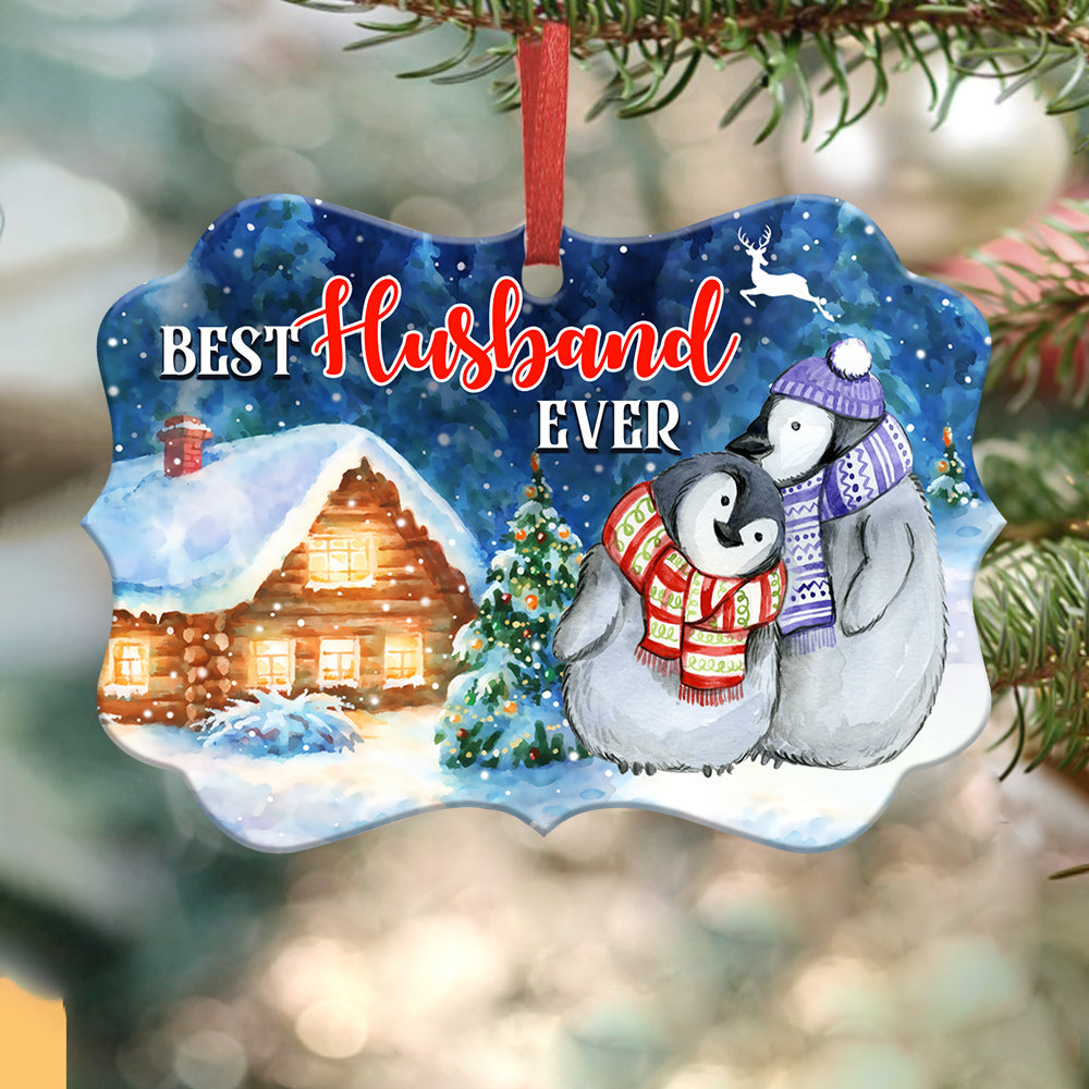 Penguin Best Husband Ever Metal Ornament - Christmas Ornament - Christmas Gift