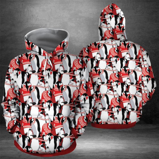 Penguin Love Christmas All Over Print 3D Hoodie For Men And Women, Christmas Gift, Warm Winter Clothes, Best Outfit Christmas