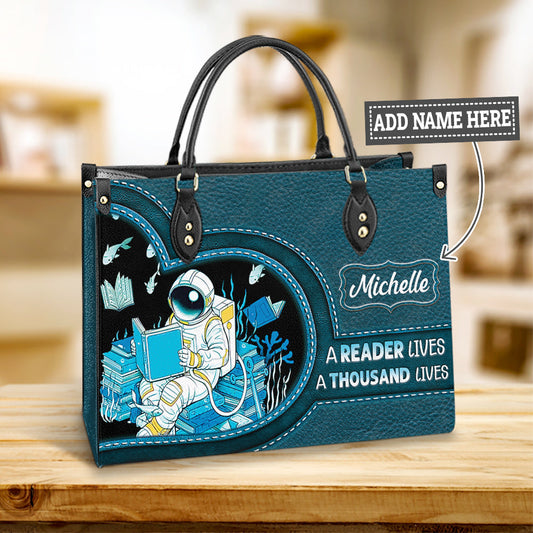 Personalize Book A Reader Lives A Thousand Lives Leather Bag - Women's Pu Leather Bag - Best Mother's Day Gifts