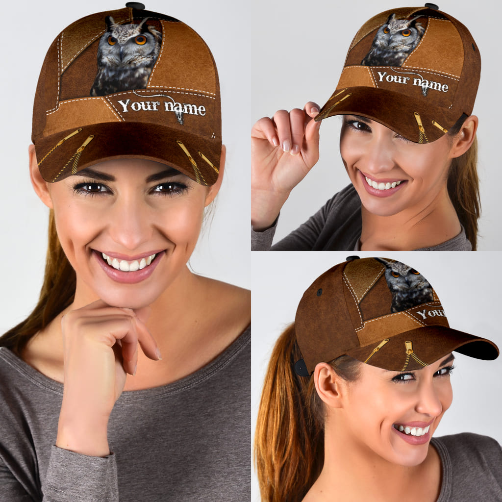 Personalized 3D Classic Cap Hat For Hunter - Baseball Owl Hunting Cap Hat For Grandpa Dad