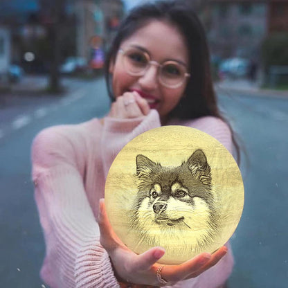 Personalized 3d Photo Moon Lamp Dog - 3d Printed Moon Lamp Dog - Dog Mom Gifts