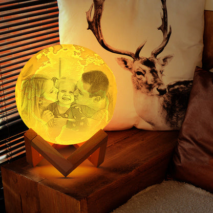 Personalized 3d Printed Moon Lamp For Family - Engraved Moon Lamp - Custom Gifts For Family - Anniversary Gift