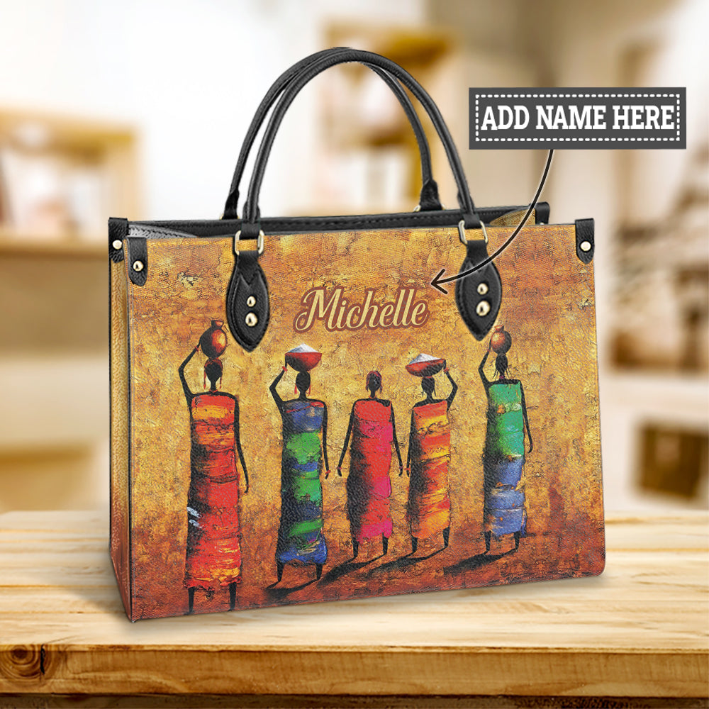Personalized African Woman Leather Bag - Women's Pu Leather Bag - Best Mother's Day Gifts