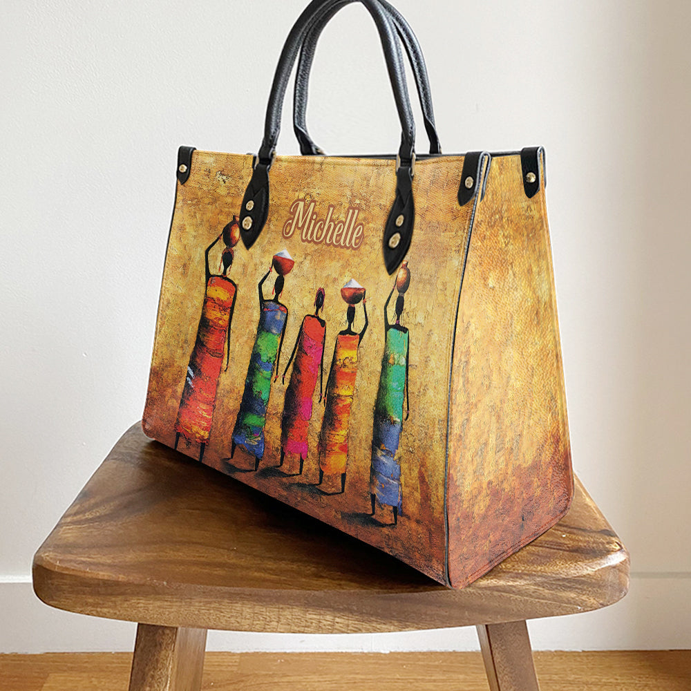 Personalized African Woman Leather Bag - Women's Pu Leather Bag - Best Mother's Day Gifts