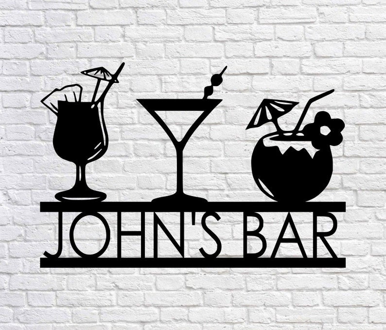 Personalized Bar Theme Sign - Custom Bar Theme Sign - Drink Sign - Metal Family Name Sign For Bar - Beer Lover Gift