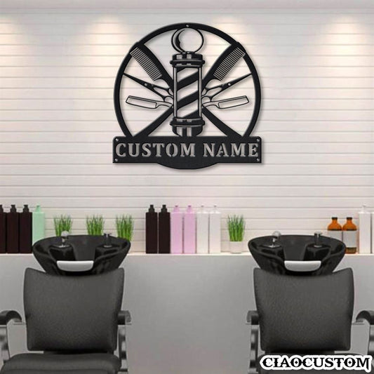 Personalized Barber Hair Stylist Metal Sign- Gift For Barber Shop - Beauty Salon Decor
