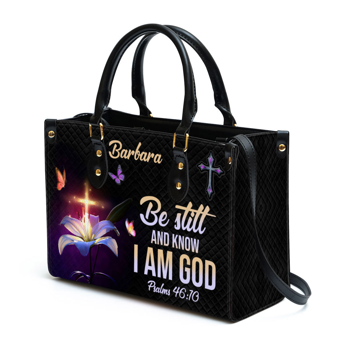 Personalized Be Still And Know That I Am God Leather Bag - Christian Pu Leather Bags For Women