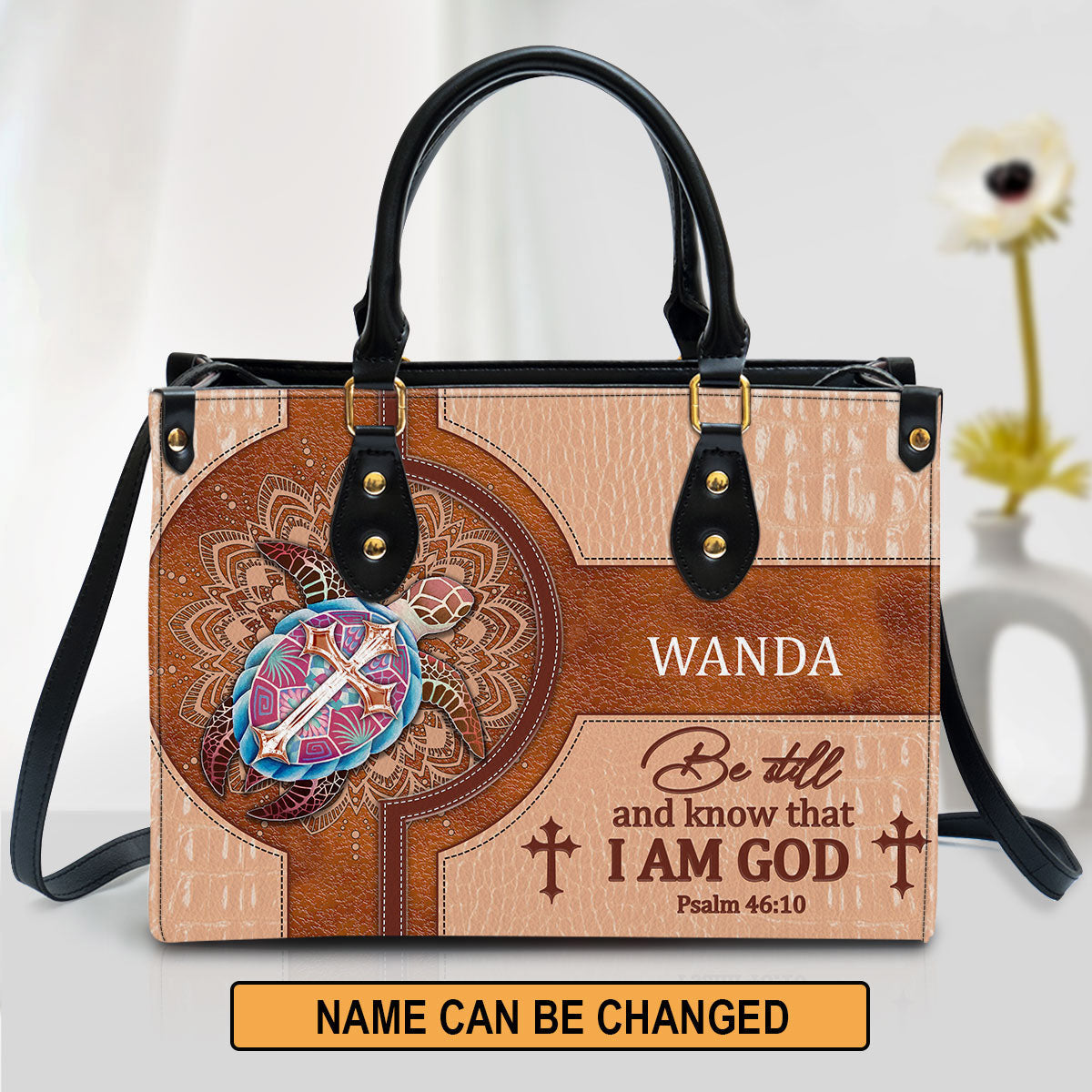 Personalized Be Still And Know That I Am God Special Leather Bag - Christian Pu Leather Bags For Women