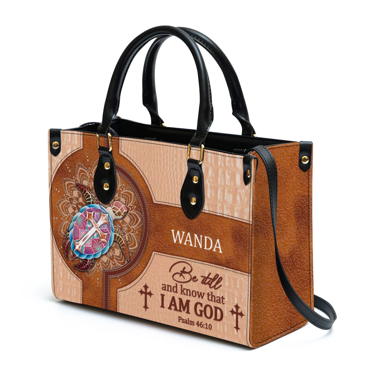 Personalized Be Still And Know That I Am God Special Leather Bag - Christian Pu Leather Bags For Women