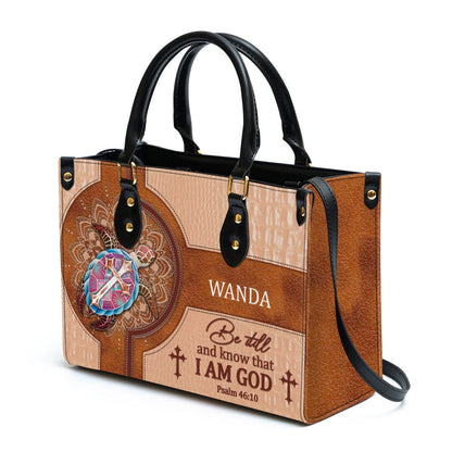Personalized Be Still And Know That I Am God Special Leather Bag - Christian Pu Leather Bags For Women