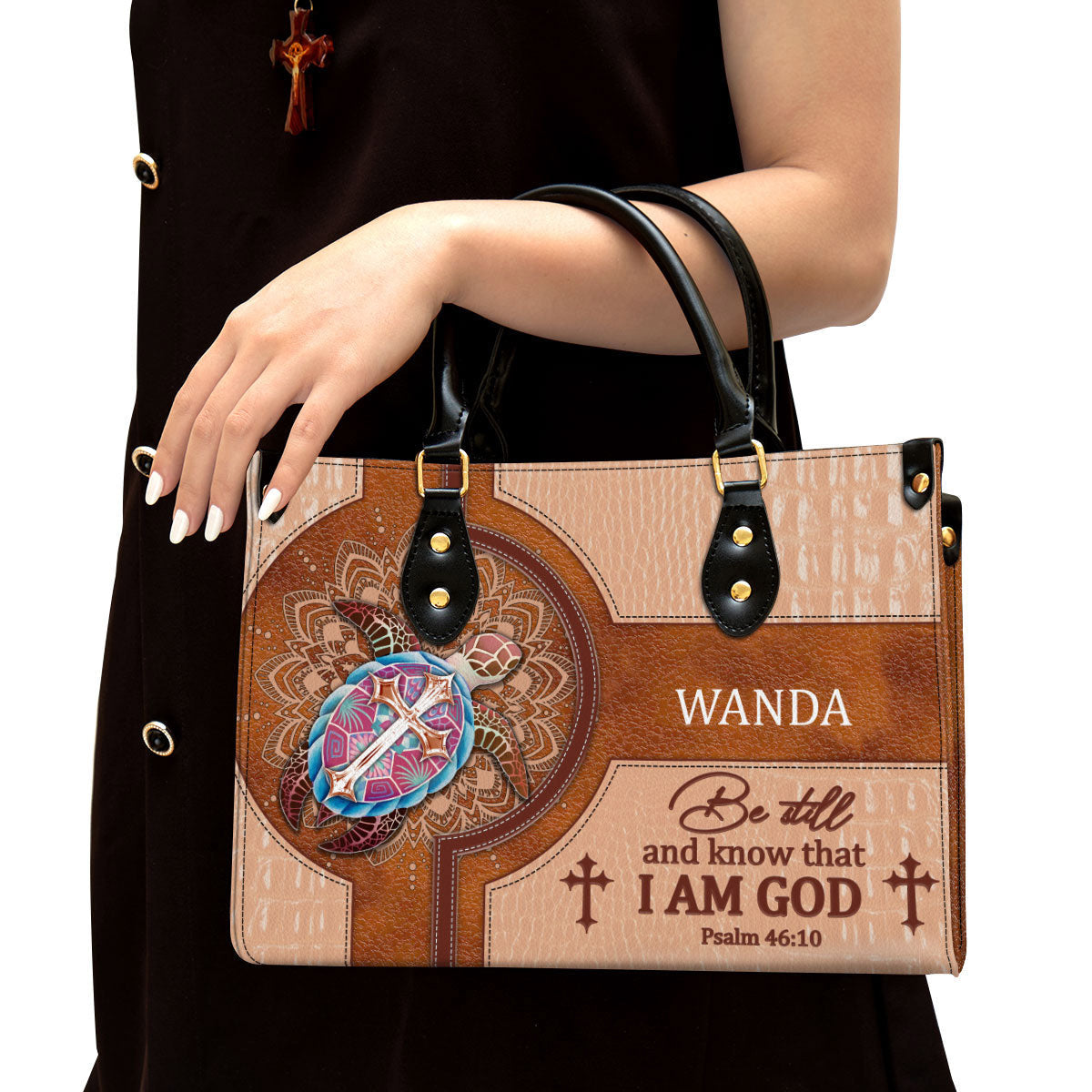 Personalized Be Still And Know That I Am God Special Leather Bag - Christian Pu Leather Bags For Women